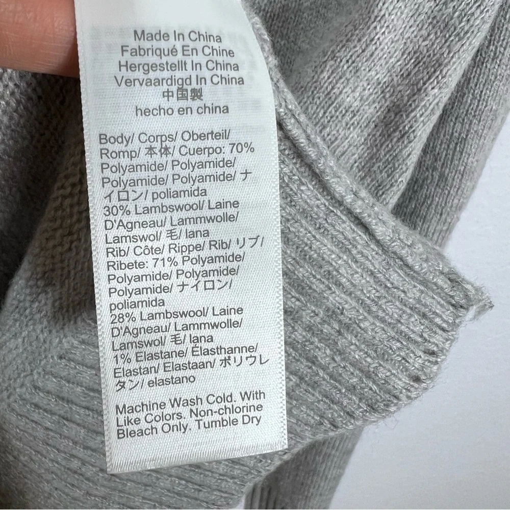 J. Crew Sweater Men Small Sweatshirt Wool Gray Pullover Preppy Crewneck Button E